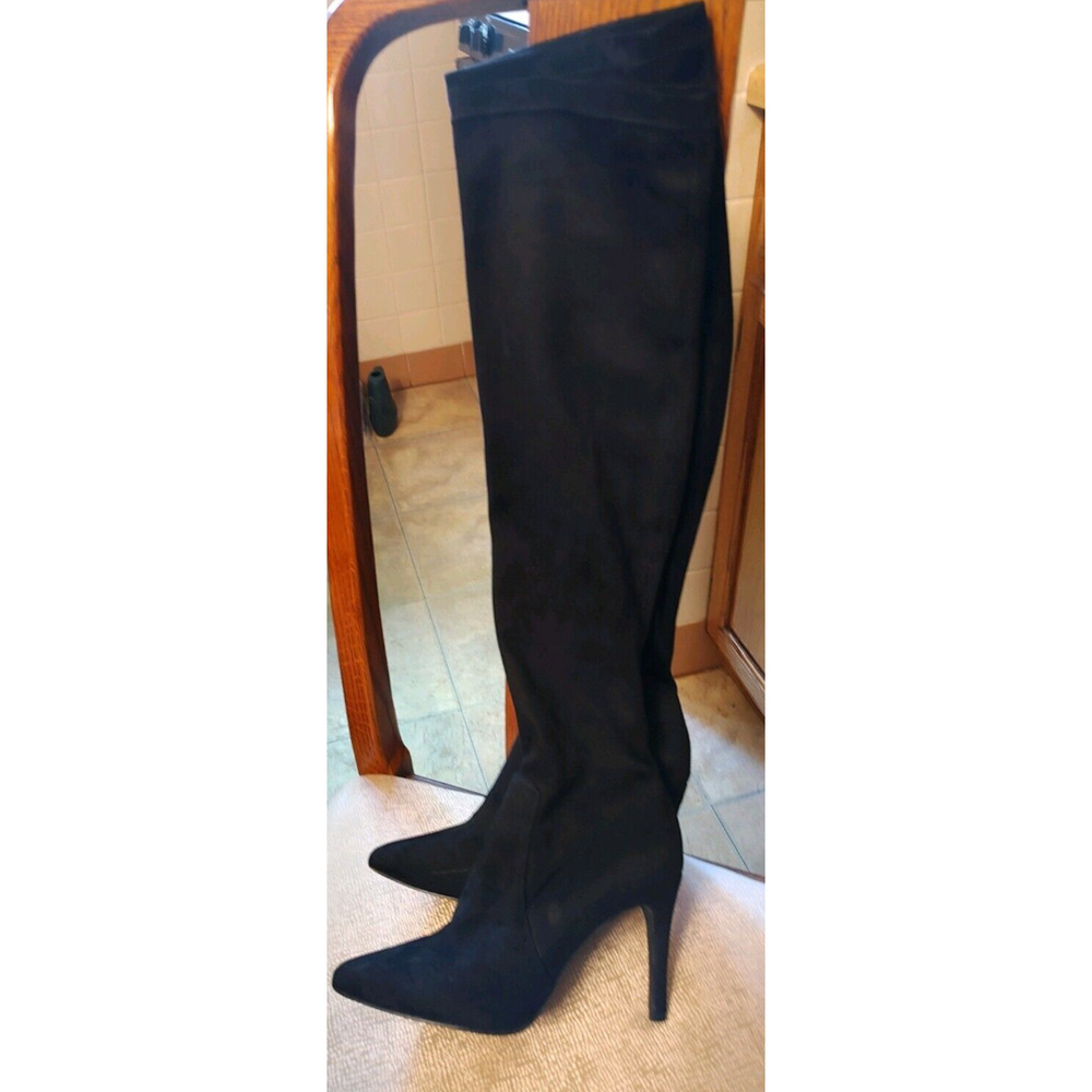JOIE JEMINA Over the‎ Knee Suede Boots Pull on Black Size 38.5 EUC